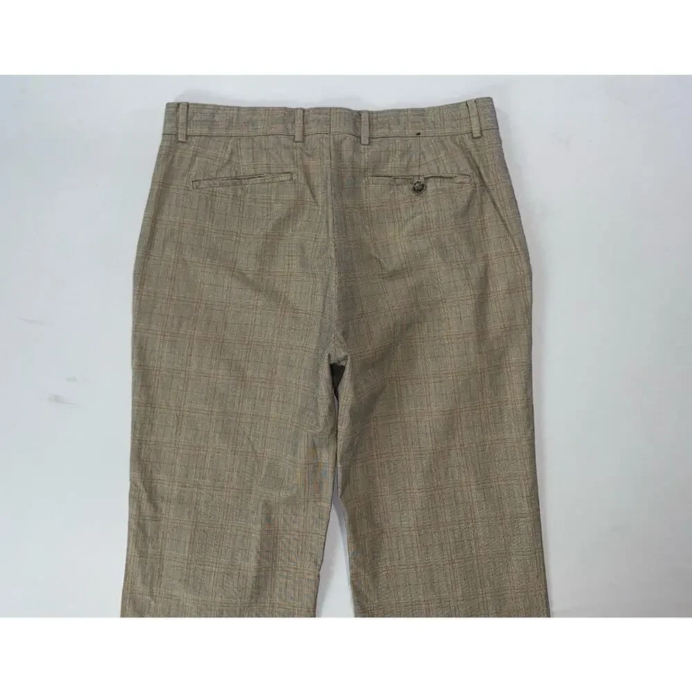Banana Republic Modern Fit Flat Front 100% Cotton Dress Pants. Glen Plaid, 34X30
